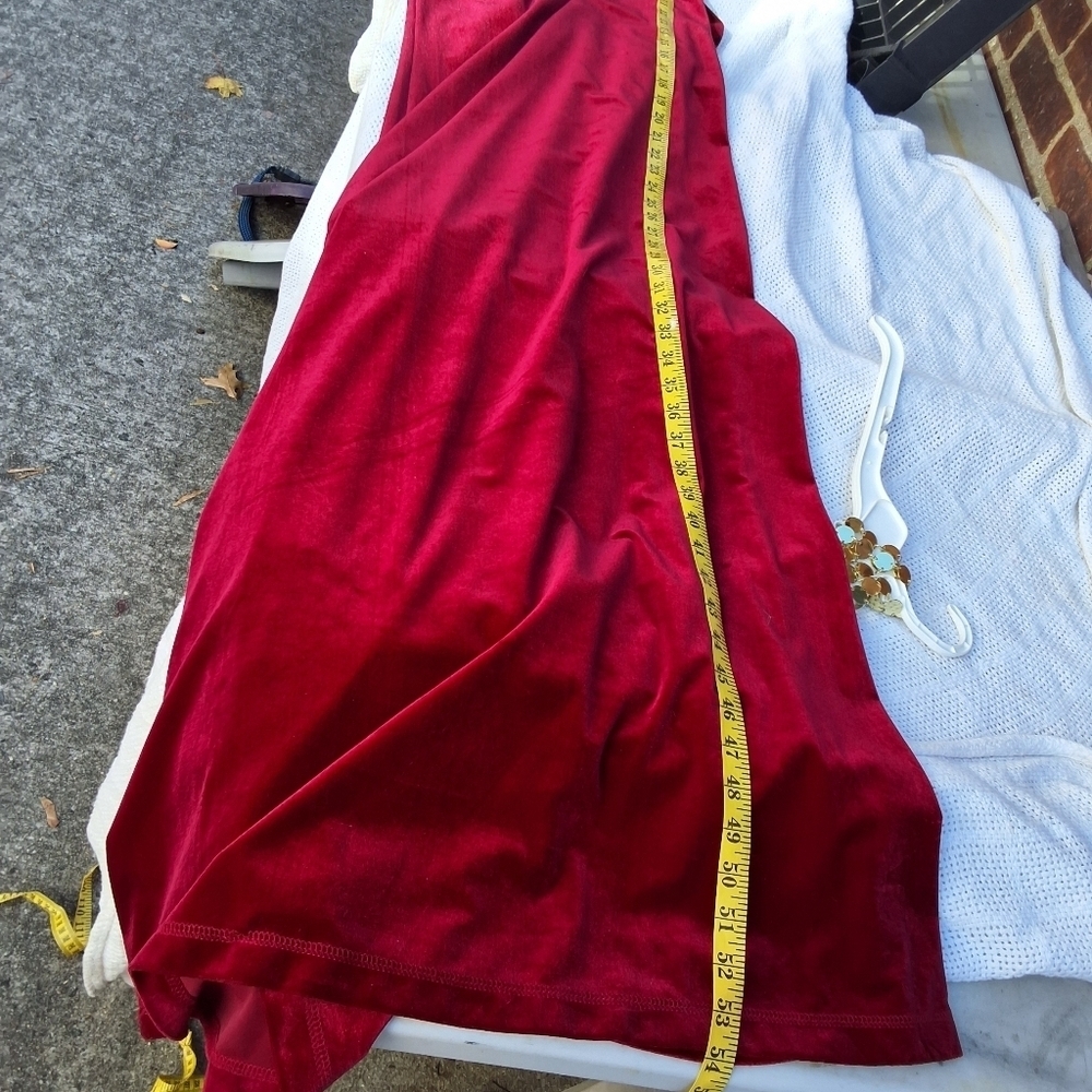 Streetwear vintage festive wine red Maxi dress M/L - Picture 11 of 12